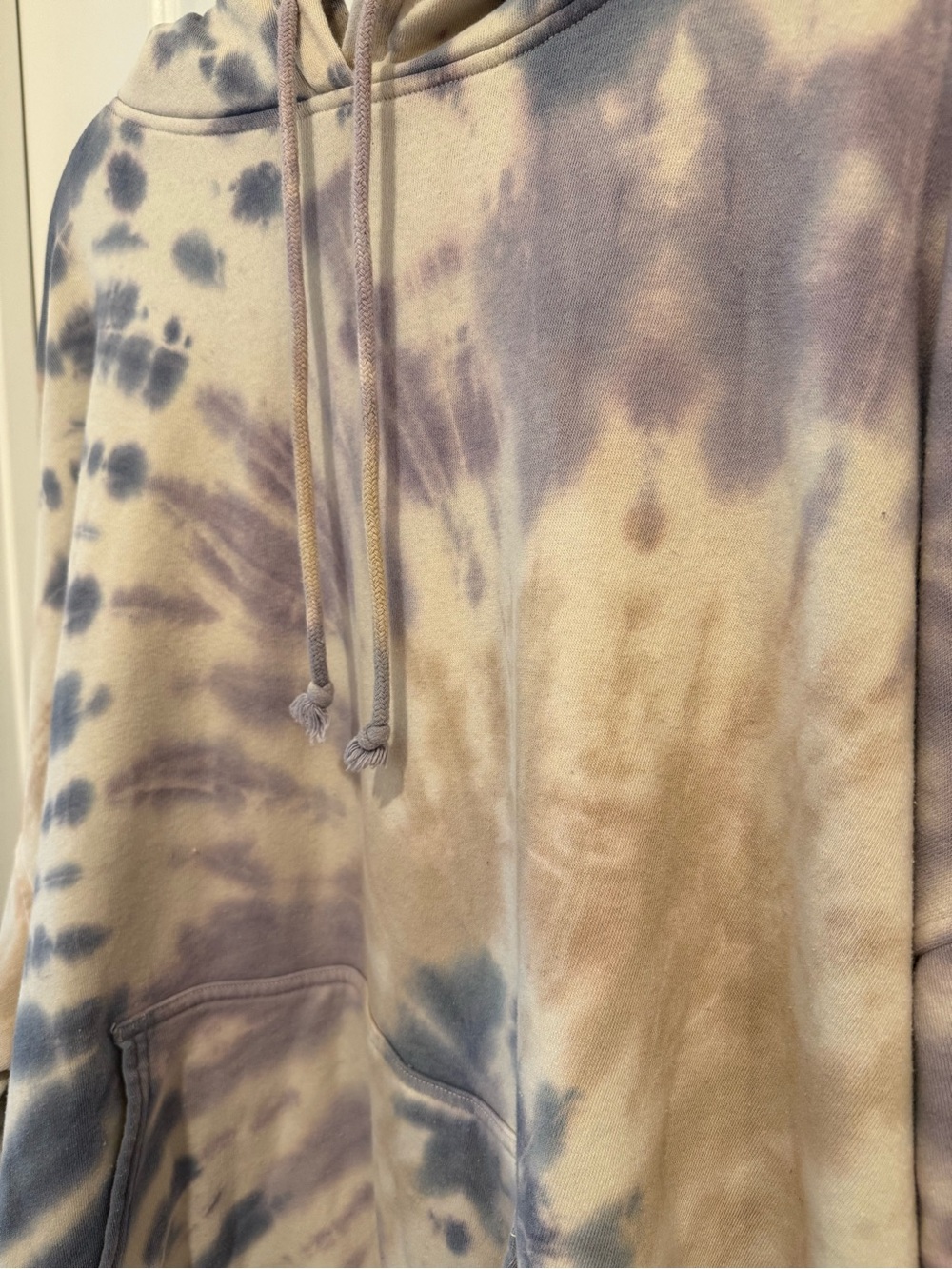 American Eagle Outfitters Tie-Dye Hoodie in Cream, Blue, Purple - Picture 2 of 8